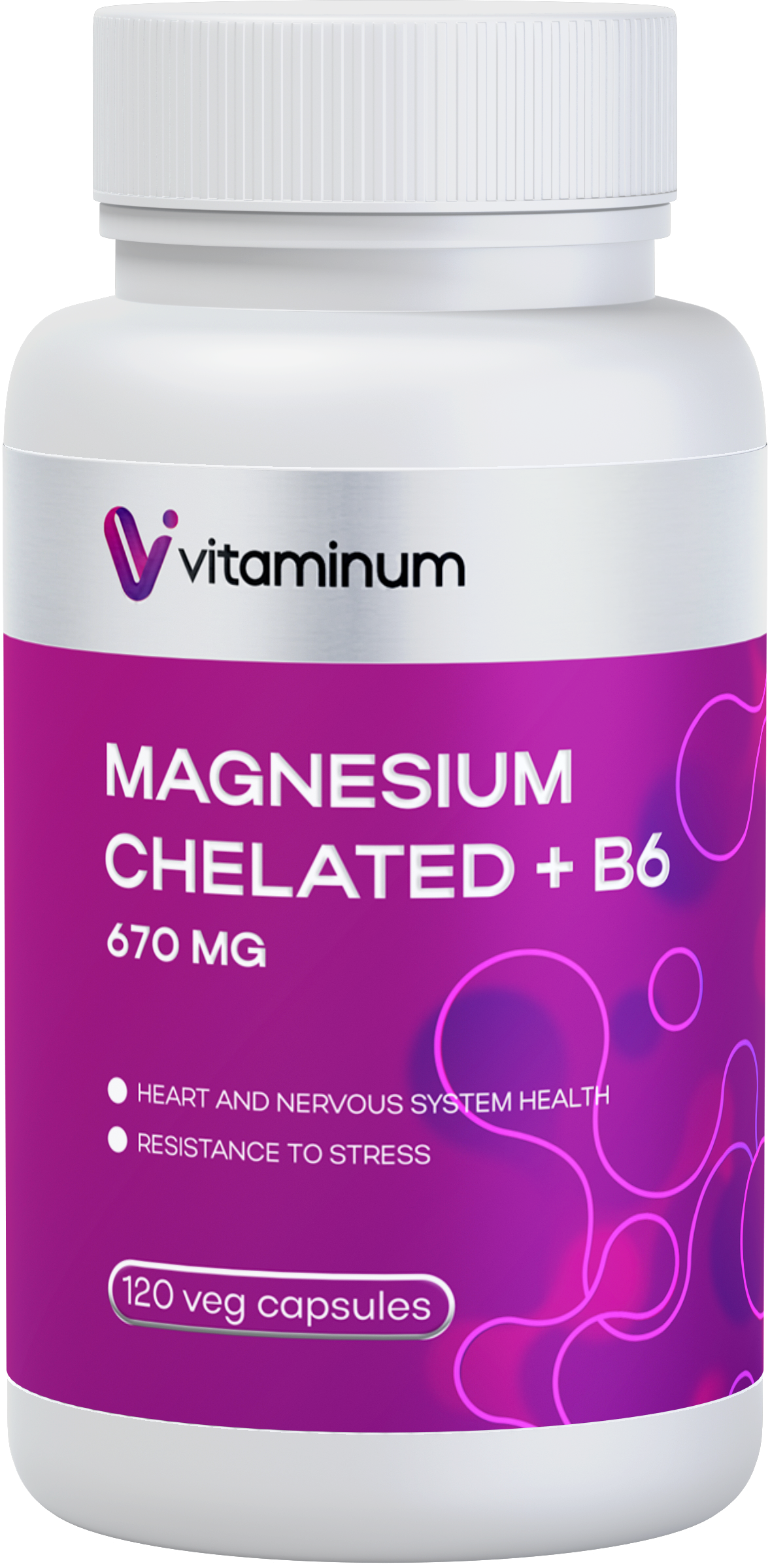  Vitaminum МАГНИЙ ХЕЛАТ + витамин В6 (670 MG) 120 капсул 800 мг  в Туймазах